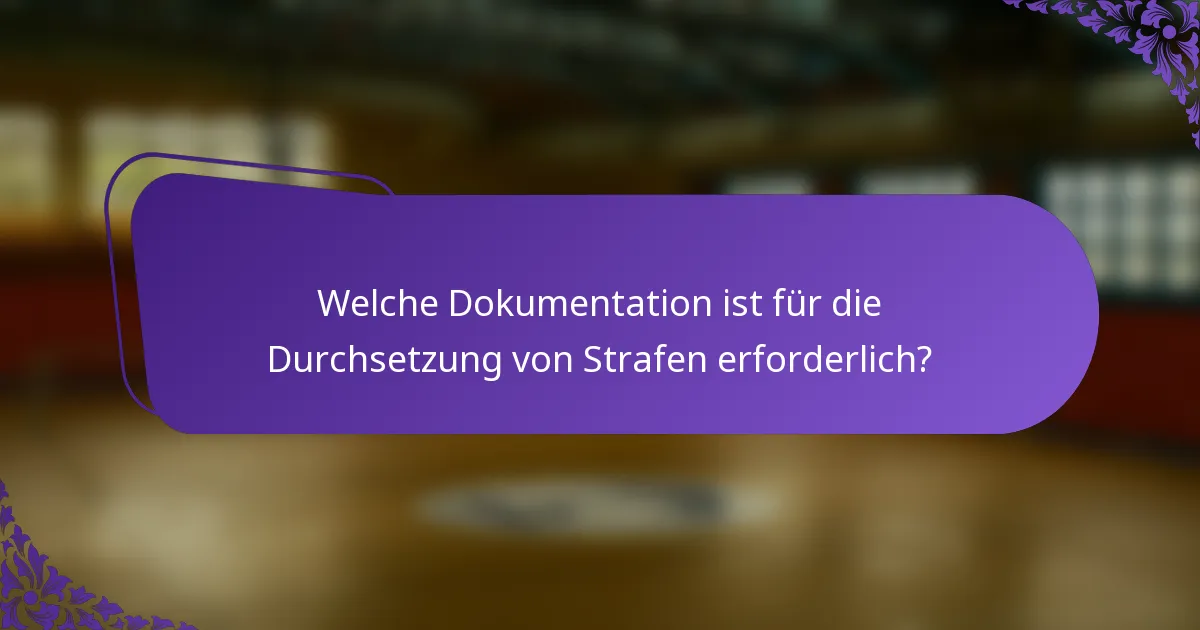 Welche Dokumentation ist für die Durchsetzung von Strafen erforderlich?