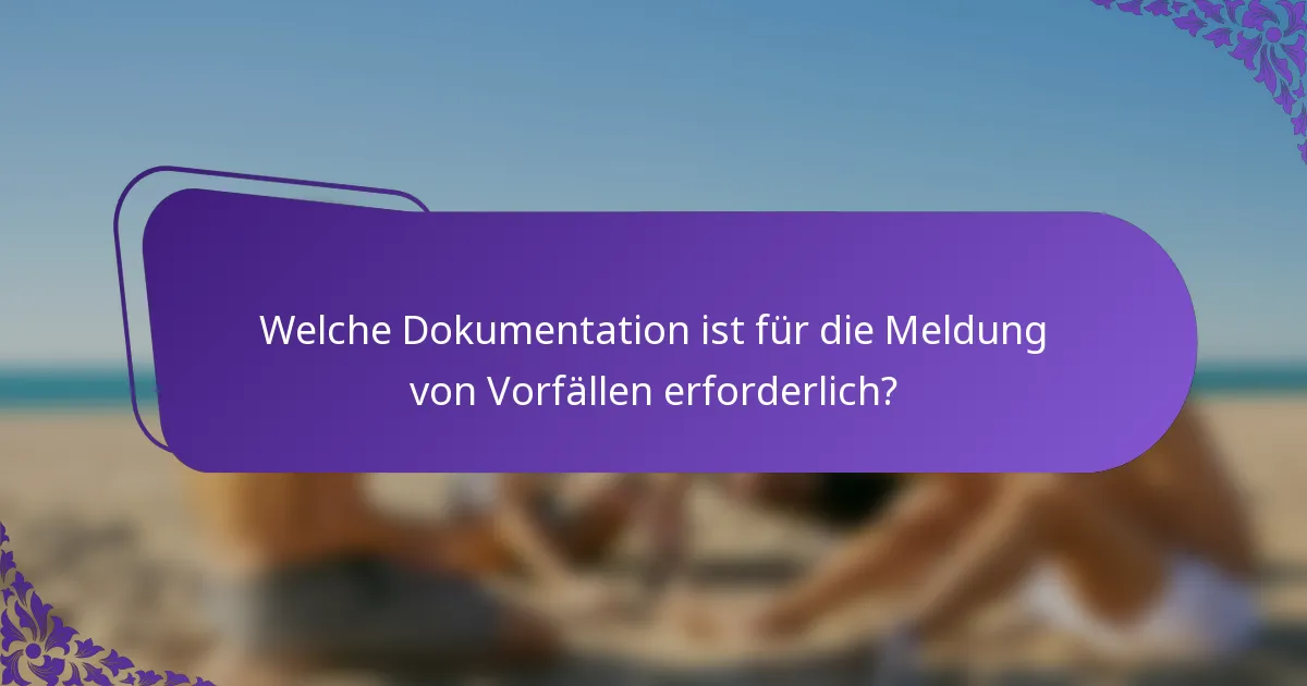 Welche Dokumentation ist für die Meldung von Vorfällen erforderlich?