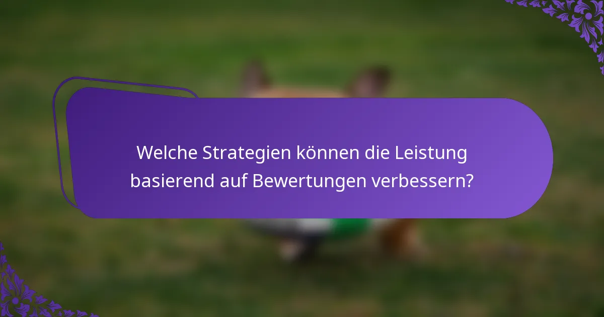 Welche Strategien können die Leistung basierend auf Bewertungen verbessern?