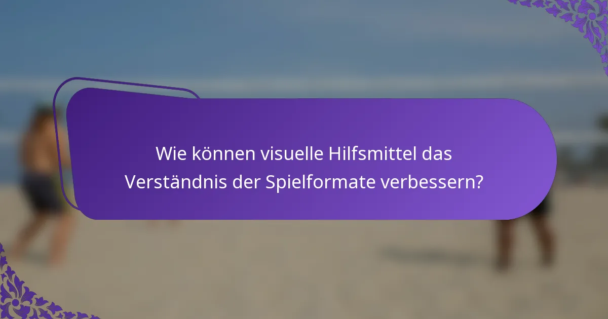 Wie können visuelle Hilfsmittel das Verständnis der Spielformate verbessern?