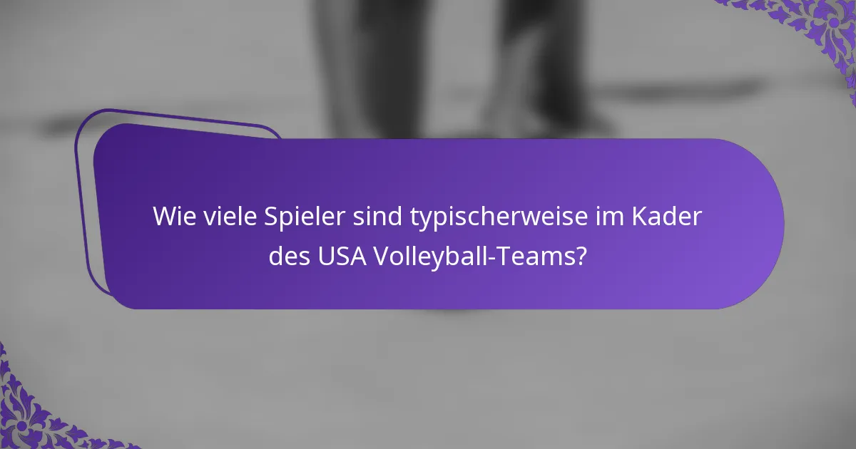 Wie viele Spieler sind typischerweise im Kader des USA Volleyball-Teams?